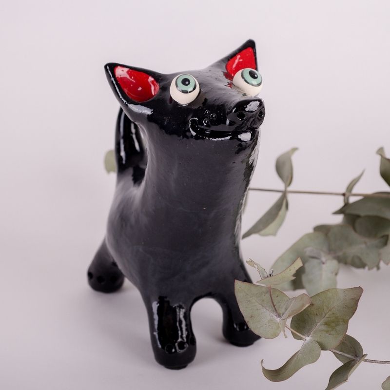 Black Ceramic Dog Art | Handmade by Elodie Barker | Australian Made - CoCo Contemporary Connoisseur Gift Store