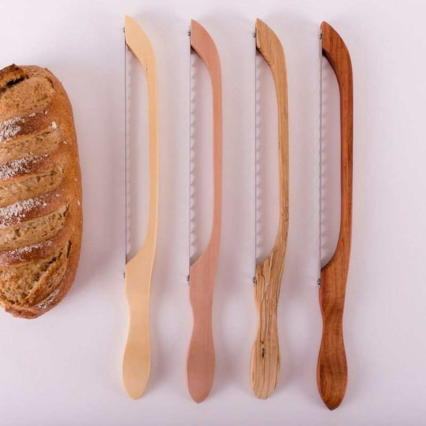 Australian Made wooden Fiddle Bow bread knife – handcrafted for sourdough lovers