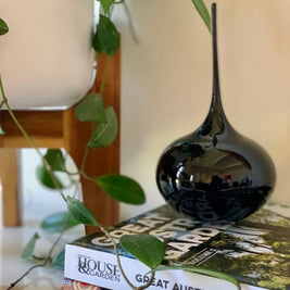 Handblown opaque glass Lucky Drop paperweight – Australian made glass award and corporate gift by Llewelyn Ash