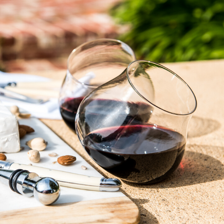 Kinetic Stemless Wine Glass Duo – handmade Australian glassware by Emma Klau