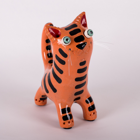 ceramic cat art handmade