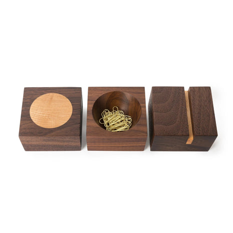 Walnut Wooden Desk Set | Design by Robyn Wood - CoCo Contemporary Connoisseur Gift Store